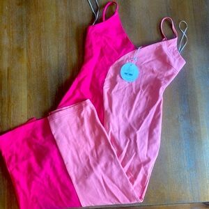 Petal and Pup midi Bodycon swirl pink dress